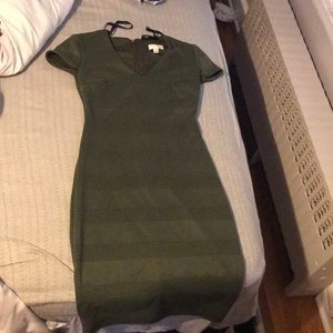 Bisou Bisou Olive Green Midi Dress